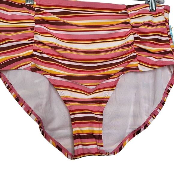 Island Rays Striped Swim Bottom Size 1X - Picture 3 of 6
